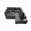 Ver imagem 6 de Sofá de Canto 2.60x2.36m Retrátil e Reclinável com Molas Cama inBox Platinum Direito Suede Cinza