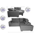 Ver imagem 2 de Sofá de Canto 2.60x2.36m Retrátil e Reclinável com Molas Cama inBox Platinum Direito Suede Cinza