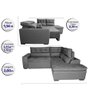 Sofá de Canto 2.60x2.36m Retrátil e Reclinável com Molas Cama inBox Platinum Direito Suede Cinza - 2