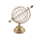 Ver imagem 3 de Globo Giratório Modelo Flecha Enfeite de Mesa em Metal Dourado 26x18 Cm