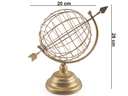 Ver imagem 1 de Globo Giratório Modelo Flecha Enfeite de Mesa em Metal Dourado 26x18 Cm