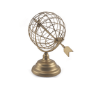 Ver imagem 4 de Globo Giratório Modelo Flecha Enfeite de Mesa em Metal Dourado 26x18 Cm
