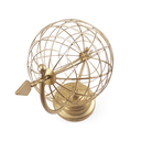 Ver imagem 2 de Globo Giratório Modelo Flecha Enfeite de Mesa em Metal Dourado 26x18 Cm