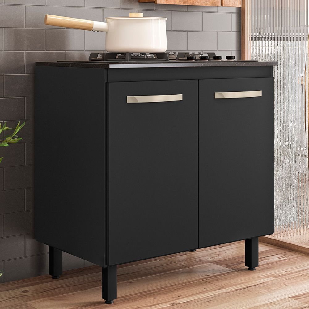 Ver imagem 2 de Balcao de Cozinha para Cooktop 80 Cm Chef Preto Nc1 - Ehd