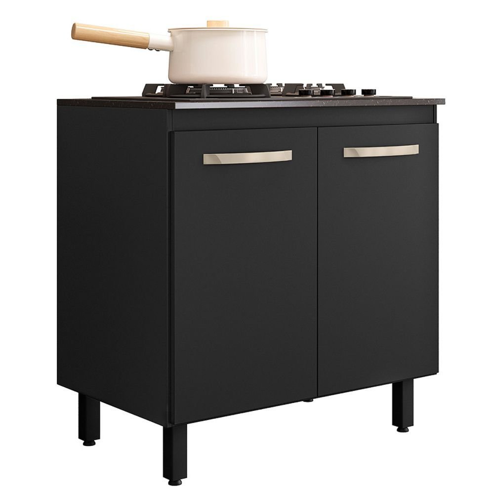 Ver imagem 1 de Balcao de Cozinha para Cooktop 80 Cm Chef Preto Nc1 - Ehd