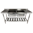 Ver imagem 2 de Pia Aço Inox Industrial 180x60x90 Cm Cuba Dupla Nortinox