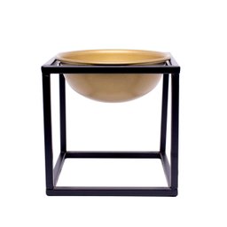 Cachepot de Metal Dourado e Preto 18,5x18,5x18,5 Cm - D'rossi - 3