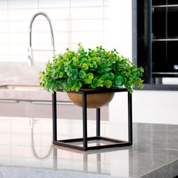 Cachepot de Metal Dourado e Preto 18,5x18,5x18,5 Cm - D'rossi - 2