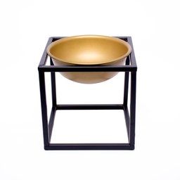 Cachepot de Metal Dourado e Preto 18,5x18,5x18,5 Cm - D'rossi - 1