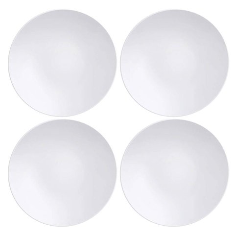 Kit 4 Pratos de Sobremesa Porcelana Branco 21cm Tramontina Sophia Redondo Mesa Posta