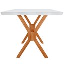 Ver imagem 2 de Mesa para Sala de Jantar Star 220cm Tampo Canto Moeda Laqueado com Vidro