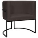 Ver imagem 1 de Poltrona Decorativa para Recepção Luna Suede Base de Ferro Preto