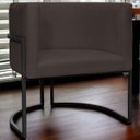 Ver imagem 2 de Poltrona Decorativa para Recepção Luna Suede Base de Ferro Preto