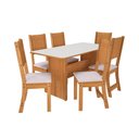 Ver imagem 1 de Conjunto de Mesa Indékes Evora Lisboa 150cm com 6 Cadeiras - Freijó/Off White