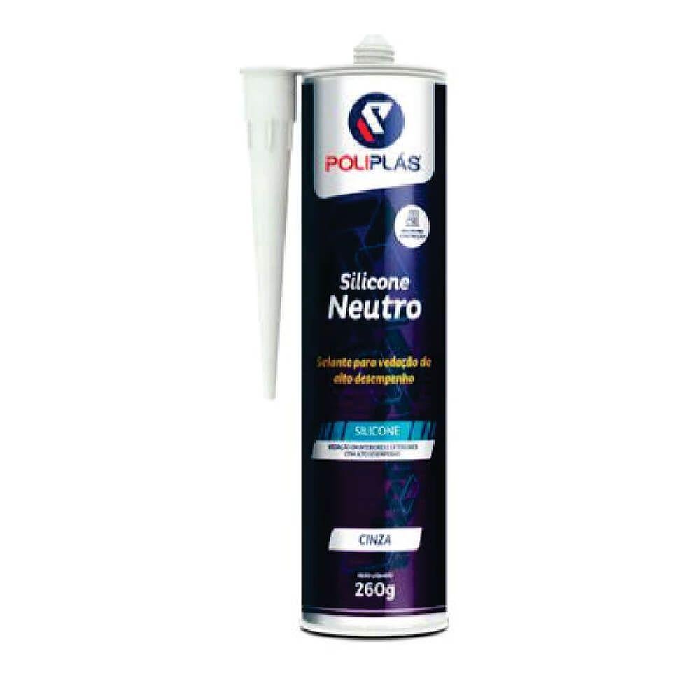 Kit Silicone Neutro Poliplás 260g 5 Unidades - 1
