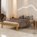 Ver imagem 2 de Cama de Casal Turca de Madeira Maciça Reforçada Nogueira Nemargi