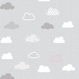 Papel de Parede Infantil - Nuvens Cinza Arte Destaque 2,50 Metros - 3