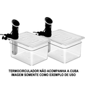 Ver imagem 2 de CONJ 2 CUBAS Gastronômicas Em POLICARBONATO 1/2x200 mm 12 Litros + 2 TAMPAS 1/2 Com ABERTURA Para So