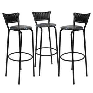 Kit 3 Cadeiras Alta 80cm para Balcão Ilha Bancada Área Gourmet Bar Piscina Banqueta Itagold