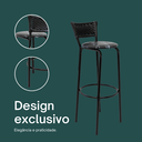 Ver imagem 5 de Kit 3 Cadeiras Alta 80cm para Balcão Ilha Bancada Área Gourmet Bar Piscina Banqueta Itagold