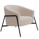 Ver imagem 1 de Poltrona Decorativa Maitê Base Aço Preto Bouclé Off White - Nexta Casa