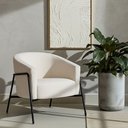 Ver imagem 2 de Poltrona Decorativa Maitê Base Aço Preto Bouclé Off White - Nexta Casa