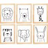 Quadro Infantil Safari 6 Un A4 Vidro e Pendurador - 1