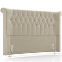 Ver imagem 1 de Cabeceira Cama Box King 195cm Estofada Meora P05 Veludo Bege - Lyam Decor