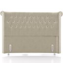 Ver imagem 3 de Cabeceira Cama Box King 195cm Estofada Meora P05 Veludo Bege - Lyam Decor