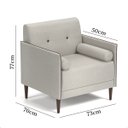 Ver imagem 6 de Poltrona Sala de Estar Eloah Linho Gelo 2 Almofada Solta Pés Palito