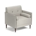 Ver imagem 1 de Poltrona Sala de Estar Eloah Linho Gelo 2 Almofada Solta Pés Palito