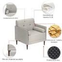 Ver imagem 5 de Poltrona Sala de Estar Eloah Linho Gelo 2 Almofada Solta Pés Palito