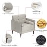 Poltrona Sala de Estar Eloah Linho Gelo 2 Almofada Solta Pés Palito - 5