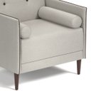 Ver imagem 3 de Poltrona Sala de Estar Eloah Linho Gelo 2 Almofada Solta Pés Palito