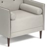 Poltrona Sala de Estar Eloah Linho Gelo 2 Almofada Solta Pés Palito - 3