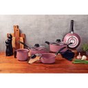 Ver imagem 2 de Jogo de Panelas Tramontina Turim 5 Peças em Alumínio Antiaderente Starflon Max Rosa