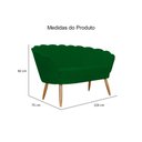 Ver imagem 2 de Kit Namoradeira + 2 Poltronas Decorativa Pétala Suede Verde Pés Madeira Ms Decor