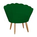 Ver imagem 3 de Kit Namoradeira + 2 Poltronas Decorativa Pétala Suede Verde Pés Madeira Ms Decor