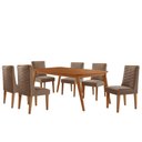 Ver imagem 2 de Mesa de Jantar Copper 180cm Tampo Mdf com 6 Cadeiras Moderna Veludo Capuccino/naturalle/naturalle