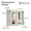 Ver imagem 4 de Conjunto 2 Guarda-Roupas 4 Portas de Correr com 2 Espelhos Branco Tokio Madesa