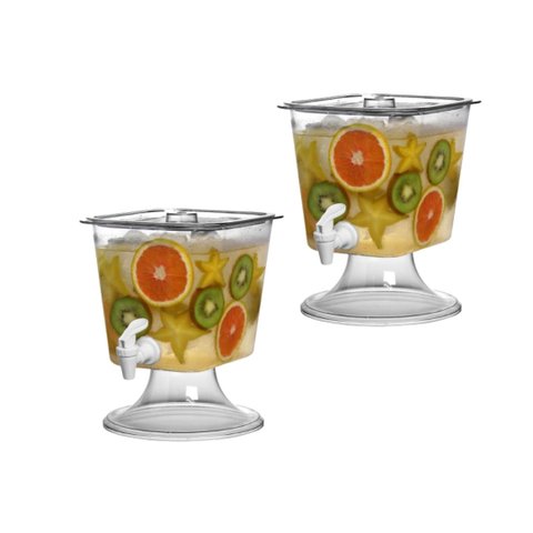 Kit 02 Suqueira Refresqueira Dispensador de Água Suco 4,5 L