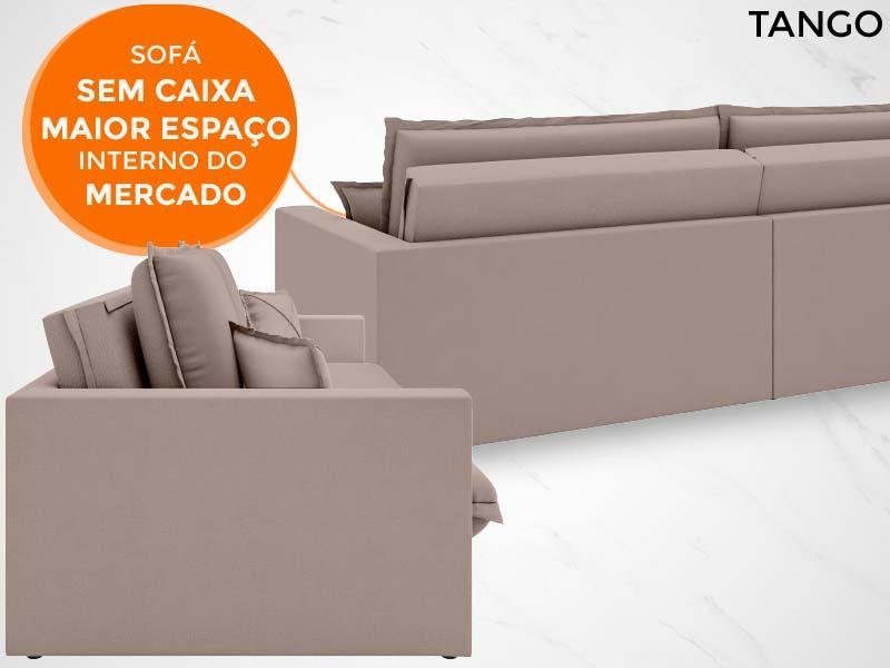 Sofá Tango 2,60M Sem Caixa, Retrátil e Reclinável Velosuede Marrom - Netsofás - 3