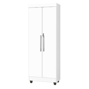 Armário Multiuso Lavanderia Com Chave 2 Portas 1,80M Branco