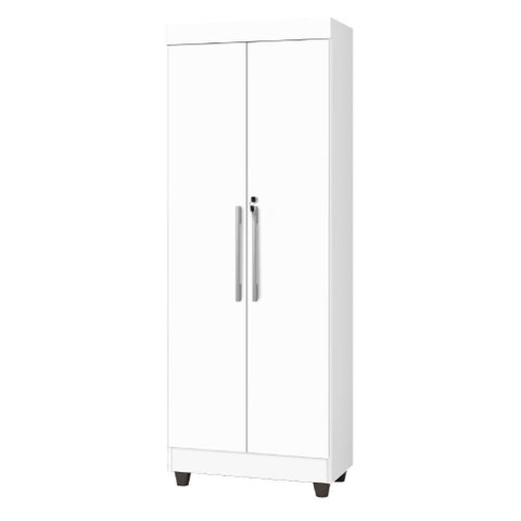 Armário Multiuso Lavanderia Com Chave 2 Portas 1,80M Branco