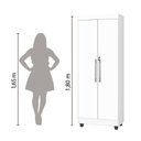Ver imagem 2 de Armário Multiuso Lavanderia Com Chave 2 Portas 1,80M Branco