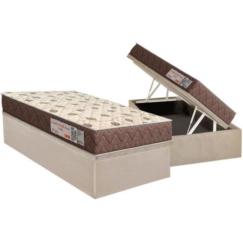 Conjunto Box Baú Solteiro: Colchão Espuma Orthoflex D28 Comfortpedic + Base Crc Suede Clean (