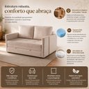 Ver imagem 6 de Sofá Cama Casal Mali 2 Lugares 1,40m Linho Confortável - Bege | Courino