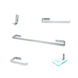 Kit Acessórios para Banheiro Chapa Grossa 5 Peças Polido