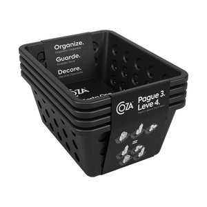 Kit Cestas Pequenas Linha One Preto Coza