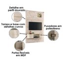 Ver imagem 3 de Estante Home Theater com Bancada Suspensa Monte Carlo com Mesa de Centro Indianápolis Calacata Off